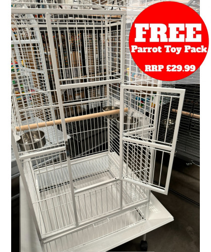 Parrot-Supplies Oakland Open Top Parrot Cage White